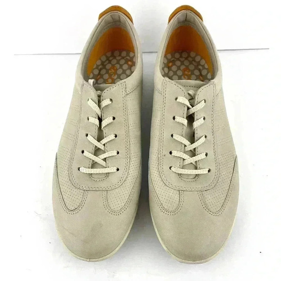 Ecco Women's Casual Sneakers Beige Taupe Leather Comfort Shoes SZ 10 - Picture 2 of 11